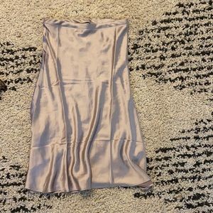 Blush silk midi skirt